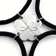 [HWETR] Four-leaf Clover Magnetic Best Friendship Bracelets For 4pcs Women Men Magnet Heart Best Fri