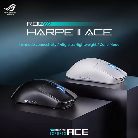 ASUS ROG Harpe II Ace Wireless Gaming Mouse 48g Ultra-Light 3-Mode Wired/2.4GHz/BT 8KHz 42K DPI AimP