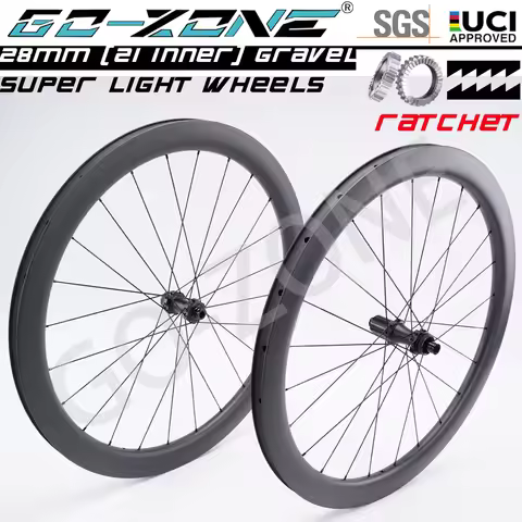 Ultralight 700c Road Carbon Disc Wheelset Gravel /Cyclocross Ratchet 28mm UCI Approved Gozone R330D 