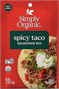 Simply Organic Spicy Taco Seasoning, Certified Organic, Gluten-Free | 1.13 oz | Pack of 1
