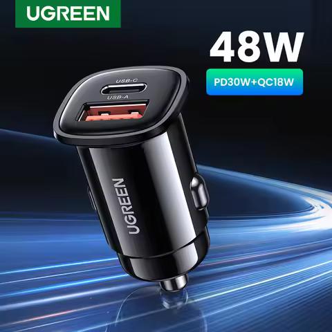 UGREEN USB Car Charger 30W Quick Charge 4.0 QC4.0 QC3.0 PD Type C Fast Car USB Charger For iPhone 14