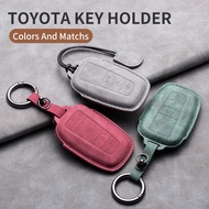 New Fashion Leather Car Key Fob Case Cover For Toyota wish sienta hiace altis car key cover accessories