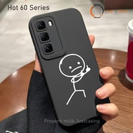 (Mac19) Black Macaron Soft Case Infinix Hot 60 | 60i | 60 Pro | 60 Pro Plus Pro Camera