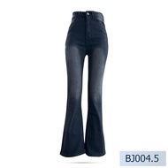 Niyom jeans รุ่น BJ004.5 ทรงขาม้า กางเกงยีนส์ทรงขาม้า สีดำมิดไนท์ ผ้ายืด