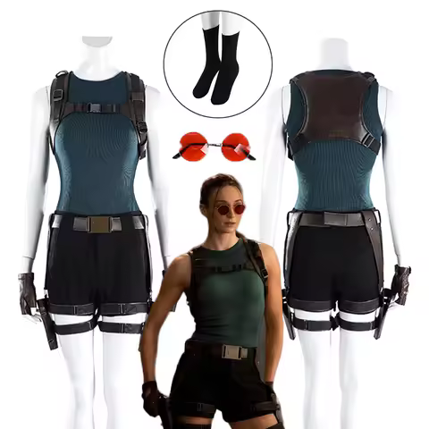 Lara Croft Cosplay Uniform Game Tomb Raider Costume Accessories Clothes Outfits Disguise Halloween C