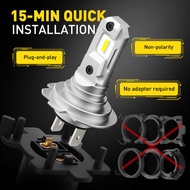 々 AUXITO 2Pcs H7 LED Headlights Fanless Wireless Mini Size Design for Car Headlight CSP LED Bulb