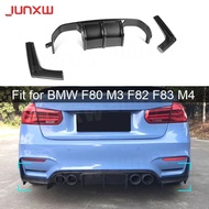 Dry Carbon Fiber Rear Bumper Diffuser Lip Splitters  for BMW F80 M3 F82 F83 M4 2014-2018 Rear Diffus