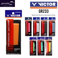 Grip VICTOR GR 233 BADMINTON OVERGRIP/ GR233/ GR-233 RUBBER GRIP Moisture Absorbent Grips Badminton/