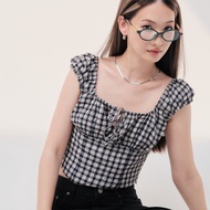 MULTITASK Gingham Top l Navy l Pre-order 3 days