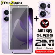 2in1 Privacy Screen Protect Glass For OPPO Reno13 12 Pro F OPPOReno13Pro Reno12Pro Reno 13 12 5G Fro
