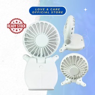 Cute Portable Mini Fan Handheld USB Chargeable Desktop Fan Kipas Mini
