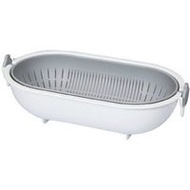 旋轉濾水盆 橢圓形 灰色 KK-313