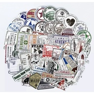 Sticker Bomb Retro Traveling Boarding Pass laptop, guitar, helmet 003