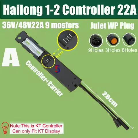 Ebike Polly Hailong Battery Controller 36V 500W 48V 500W 22A 36V 250W 48V 250W 15A Julet 1-2/1-4 ext