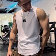 【尚彩*美妆旗舰店】 Slim-fit American Style Breathable Men's Fitness Vest Sleeveless T-Shirt Waistcoat Sports