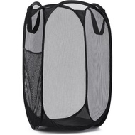 Handy Laundry Collapsible Mesh Pop Up Hamper with Wide Opening and Side Pocket – Breathable, Sturdy,