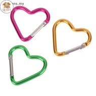 QC [Sport] 1Pc Heart-shaped Aluminum Alloy Carabiner Key Chain Clip Outdoor Keyring Hook Water Bottl