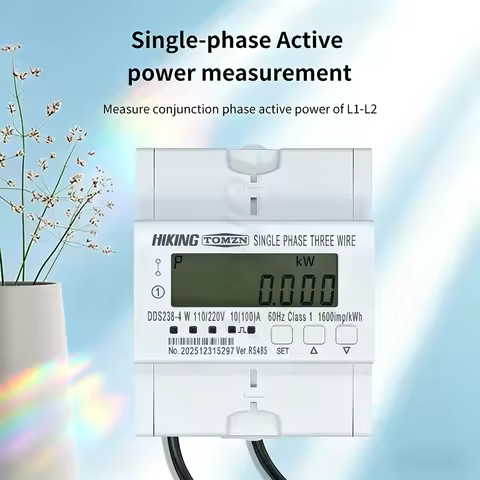 TOMZN DDS238-4 W L1/L2 FM2S Bi-directional Active Energy Meter 100A, RS485, Phase Voltage/Frequency 