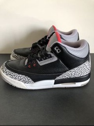 二手9成新 AIR JORDAN 3代 black cement TD 黑水泥 GS 大童鞋 女鞋