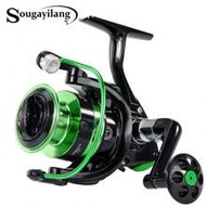 1Pc Aluminum Spool Green Spinning Fishing Reel: 5.2:1 Gear Ratio Folding Handle 1000-5000 Series Spi