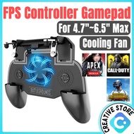 FPS Gaming Controller Gamepad with Cooling Fan for PUBG APEX COD Mobile Game Controller Joystick Met