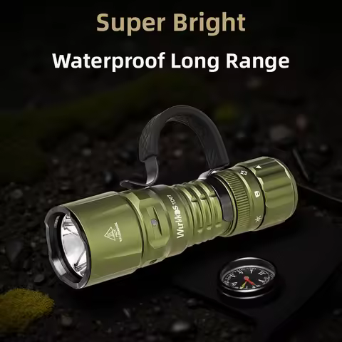 Wurkkos TD07 1300LM Tactical Flashlight 479M Long Throw IP68 Waterproof 18350 Battery Torch Dual Swi