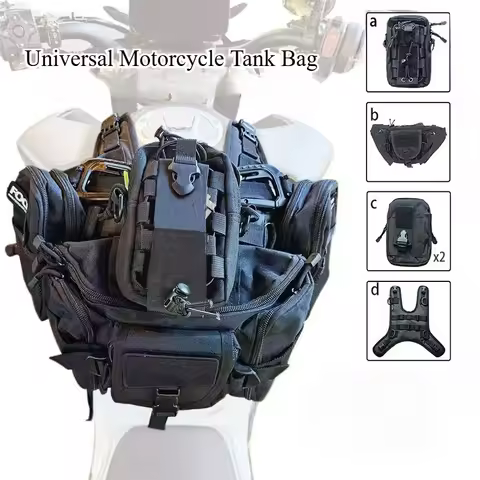 Motorcycle Universal Fuel Tank Bag, Fuel Tank Mounting Base, All-Functional Equipment, Fuel Tank Ves