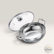 Prestige Hammered Triply Stainless Steel Deep Kadai 24cm