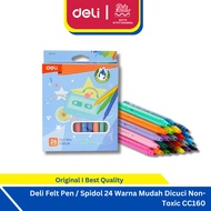 Deli Felt Pen 24 Colors Non-Toxic Marker [AGNEZ MO Edition] - CC160-24