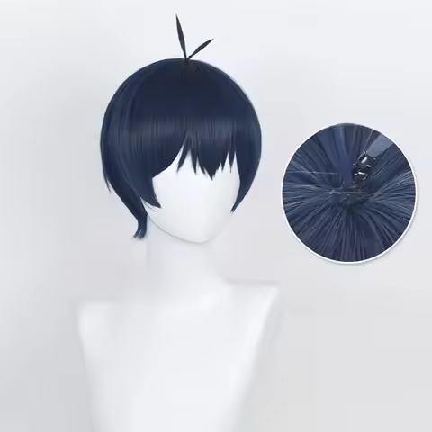 Anime Isagi Yoichi Cosplay Wig Short Black/Blue Cosplay Wigs Heat Resistant Yoichi Isagi Wigs Hallow