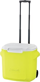 Coleman Wheel Cooler, 28 QT (Lime Yellow), 7.6 gal (26 L), Cold Retention, Approx. 2 Days, Carrying,