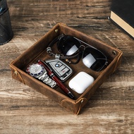 CONTACTS Genuine Leather Hasp Tray Office Household Desk Organizer Desk Accessories Storage Desk Set