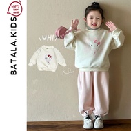 Batala Kids sweatshirt, SWEATER cotton sweatshirt for boys and girls KITTY CAT CREAM fall-winter 202