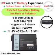 7WNW1 11.4V 4342mAh 51Wh Dell 0DMF8C 7WNW1 DMF8C P85G P85G001 for Dell Latitude 5420 5424 7424 rugge