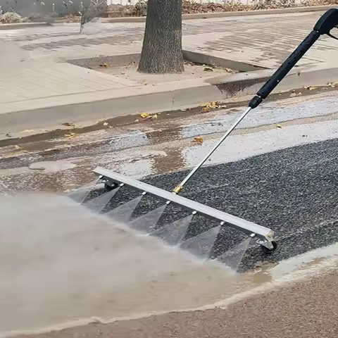 High Pressure Washer broom Undercarriage Cleaner 7 Nozzle Road Cleaning Tool 4000 PSI Road Cleaning 