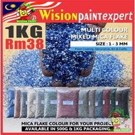 ( 1KG / 1000g ) EPOXY COLOUR FLAKE MIXED 1-3MM ( DIY COLOUR ACCESSORIES ) / FLAKES ONLY 1KG