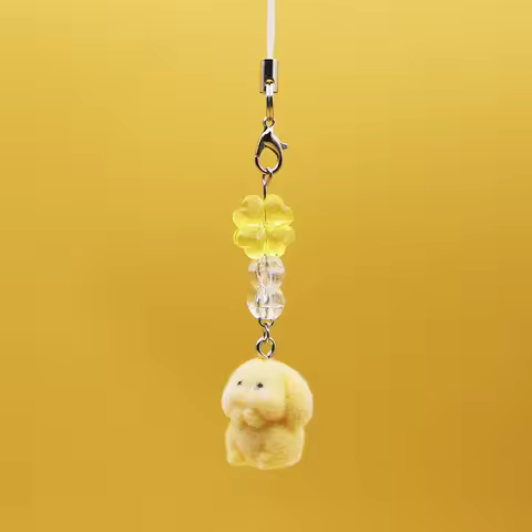 Adorable Felt Animal Keychains Cute Frog Dog Cat Penguin Elephant Plush Phone Charm Strap Cellphone 