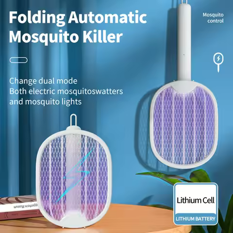 USB Rechargeable Foldable Electric Mosquito Killer Fly Swatter Trap Mosquito Racket Insect Killer wi