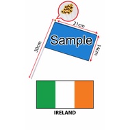 Ireland Hand Flag With Stick (14x21cm)/ Bendera Tangan Dunia Ireland (14x21cm)