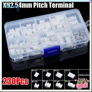 CHERRY 230Pcs 2.54mm Pitch Terminal, XH2.54 2p 3p 4p 5pin Pin Connector, Durable 4 Value Male And Fe