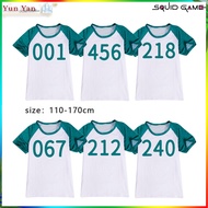 Ready Stock Squid Game T-Shirt  Kids T Shirt Boy Girl Short Sleeve Tshirt Game Party Costume Number 