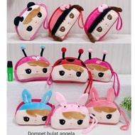 Promo - Dompet Bulat Cewek Angela & Metoo/dompet boneka/pouch HP/tempat pensil/kado souvenir lucu - 