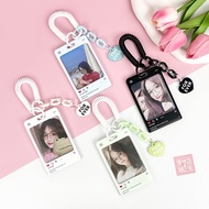 Ins PVC Clear Idol Acrylic Card Holder Student School Card Photo ID Holder Idol 3 Inch Card Case Bag