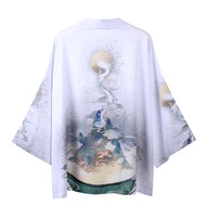 Chinese ink painting thin coat 3D printing kimono men's coat lovers clothes*--&