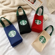 กระเป๋าผ้าแคนวาส Chply Starbucks กระเป๋าถ้วยน้ำกระบอกน้ำฝาครอบป้องกันกระเป๋าบรรจุภัณฑ์แก้วกาแฟกระติก