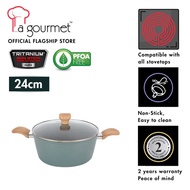 La gourmet Shogun Joy Collection 24cm Non-stick Casserole with Glass Lid (Induction)
