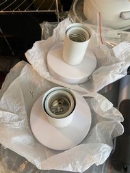 全新 白色鋼琴面 e27 螺絲頭 燈座