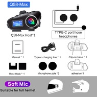 Q58 Max หมวกกันน็อครถจักรยานยนต์ Bluetooth Intercom IP65 กันน้ํา Intercom ะยะทาง 500 เมตร Multi-ฉากผ