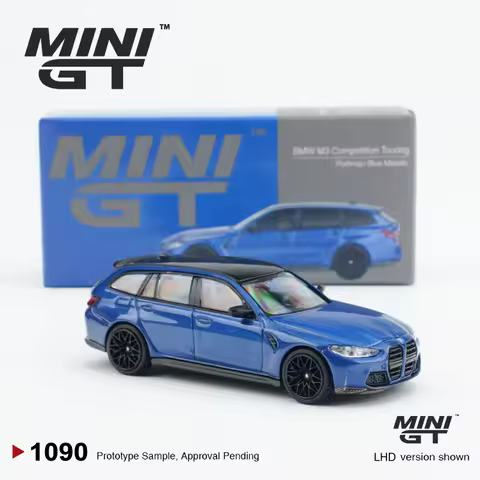 MINIGT 1:64 BMW M3 Competition Touring Portimao Blue Metallic MGT alloy car model 1090