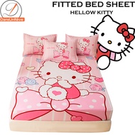 Dansunreve Hello Kitty Bedsheet Cute Cartoon Fitted Sheet Bedsheets Mattress Cover Single Queen King Size